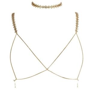 Luv AJ Body Chain Bra + Choker Set Revolve